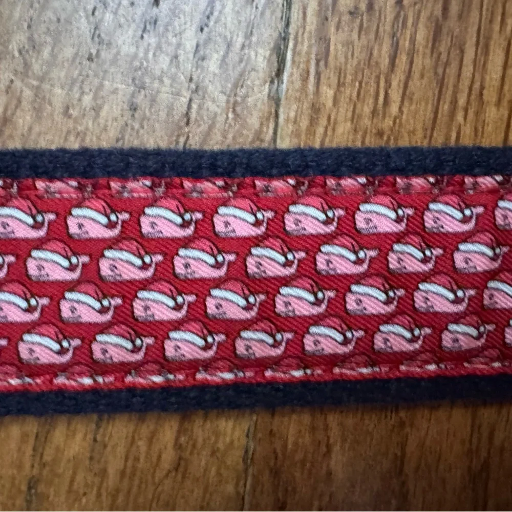 Vineyard Vines boys red Santa whale belt. Size 26